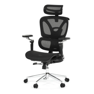 Ergonomická kancelárska stolička, čierna, so sieťovaným operadlom