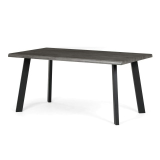 Moderný jedálenský stôl 160 × 90cm, sivý dub s kovovými nohami