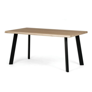 Moderný jedálenský stôl 160 × 90cm, divoký dub s kovovými nohami