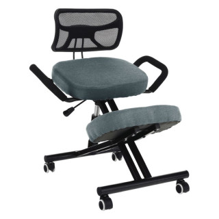 Ergonomický kľakosed s operadlom, sivá-čierna