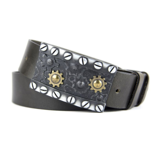 Kožený opasok RATCH, šírka 4cm - Olivová