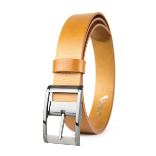 Kožený opasok FREEDOM, šírka 3.3cm - Koňaková