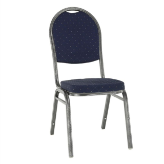 Konferenčná stohovateľná stolička modrá/sivý rám