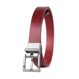 Kožený dámsky opasok LUXURY PEARL, šírka 2.5cm - Bordová