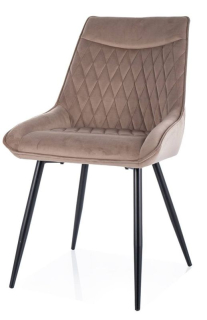 Elegantná zamatová stolička, čierna-tmavo béžová