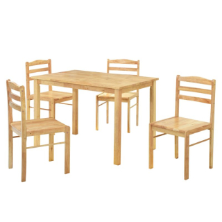 Moderný jedálenský set 1+4, masívne drevo, prírodná