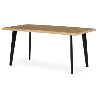 Stôl jedálenský 160x90, MDF doska dekor divoký dub, nohy čierne