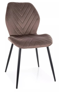 Vkusná jedálenská stolička v príjemnej látke, čierny mat-cappuccino bluvel 38
