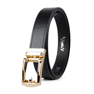 Opasok z pravej kože s automatickou prackou GOLD BELT - Čierna