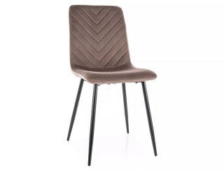 Luxusná jedálenská stolička s prešívaním, čierna-cappuccino bluvel 38