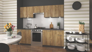 Moderná kuchynská linka 240 OAK, dub antracyt-dub craft