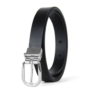 Dámsky kožený opasok NOBLEHIDE SILVER, šírka 2.5cm, Čierny