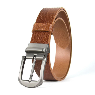 Kožený opasok s dezénom STEEL NOVA SNAKE, šírka 3,3 cm, hnedý