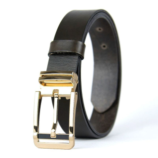 Kožený opasok IRON VEIL, šírka 3,3 cm, Olivový