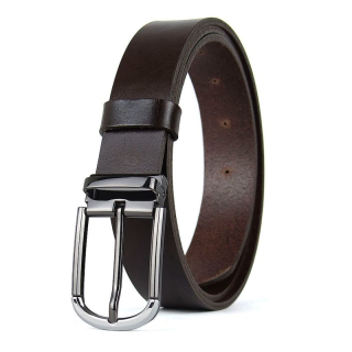 Kožený opasok ONYX EDGE, šírka 3,3 cm, Tmavo hnedý