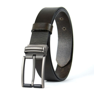 Kožený opasok TITAN SHADOW, šírka 3,3 cm, Olivový