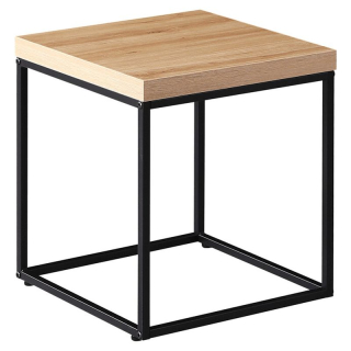 Konferenčný stolík 40x40cm, MDF divoký dub, čierna podnož