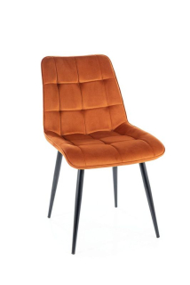 Jedálenská stolička s tvarovaným telom, čierny mat/oranžová