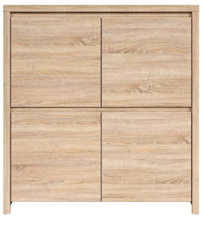Praktická komoda, 105 cm, dub sonoma so štyrmi dvierkami