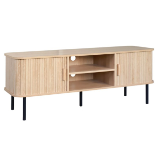 Moderný TV stolík, dub, 140cm, s posuvnými dvierkami