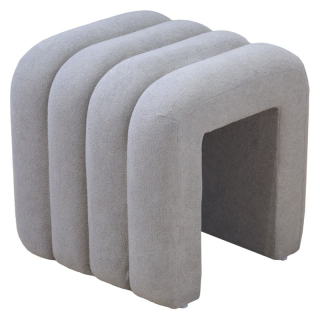 Moderný dizajnový taburet, 40 cm, sivá látka
