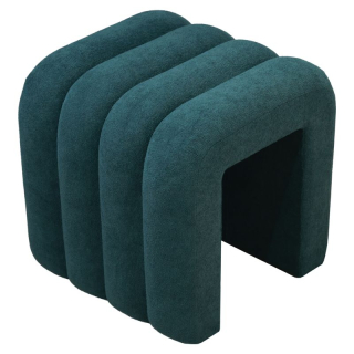 Moderný dizajnový taburet, 40 cm, tmavozelená látka