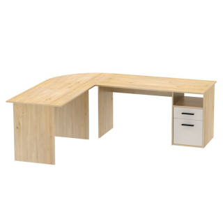Luxusný rohový PC stôl, dub artisan, kašmír
