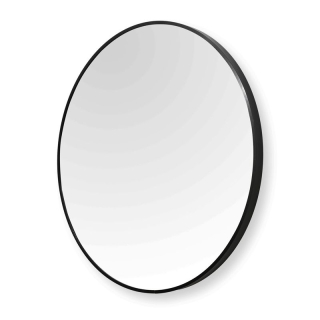 Okrúhle závesné zrkadlo 70 cm, čierne