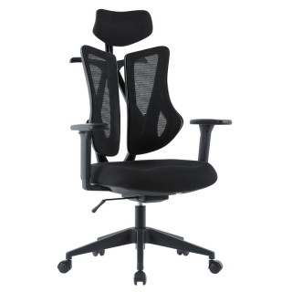 Ergonomická kancelárska stolička sivá, dvojdielne sieťované operadlo, 120kg