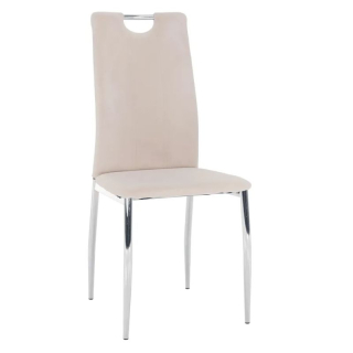 Moderná jedálenská stolička béžová Dulux Velvet látka