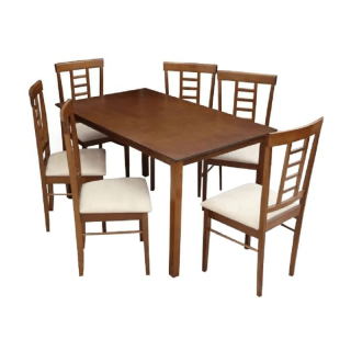 Elegantný jedálenský komplet 1+6 v odtieni orech