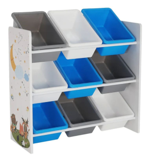 Organizér/regál na hračky, viacfarebná/vzor, TYP 3