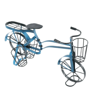 RETRO kvetináč v tvare bicykla, čierna/modrá