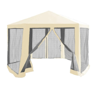 Stanový altánok do záhrady, 3,9x2,5x3,9m, béžová/čierna