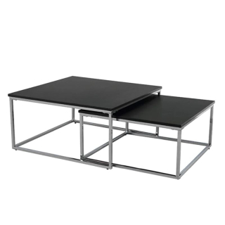 Set dvoch konferenčných stolíkov, čierna/chróm