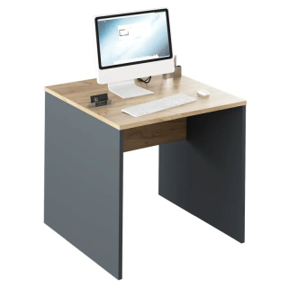 Moderný písací stôl z kvalitnej DTD, grafit/dub artisan, 80cm
