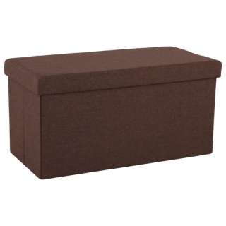 Praktický skladací taburet, hnedá látka