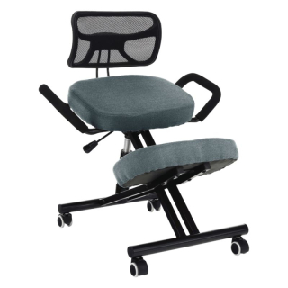 Ergonomický kľakosed s operadlom, sivá-čierna